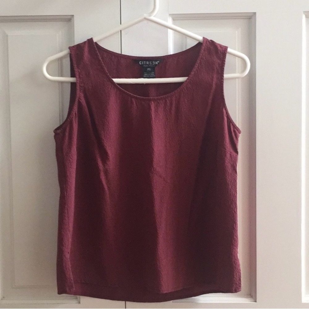 Sleeveless Silk Citron Santa Monica Top